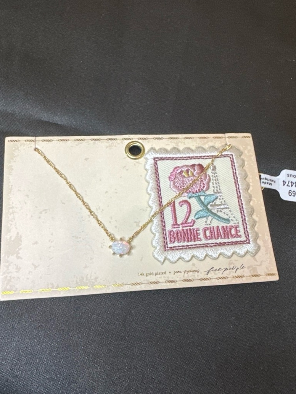 Free People Gold-Plated Opal Flower Necklace - Pink Opal